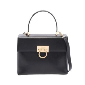 Ferragamo Pre-owned Handbag - Dames - Pre-owned - Zwart - Maat: ONE Size Leer