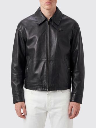 Paolo Pecora Leather Jacket with Classic Collar and Zip Closure