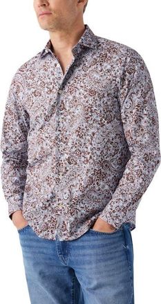 Robert Talbott Reynolds Floral Paisley Print Shirt in Brown Multi at Nordstrom, Size X-Large
