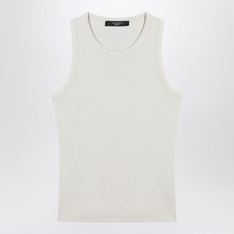 Max Mara Elfenbeinfarbenes Tanktop aus Baumwollmischung