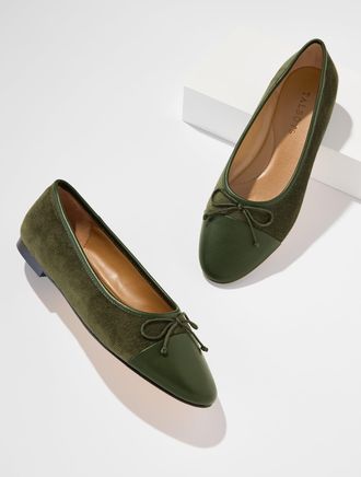 Talbots Ansly Ballet Flats - Corduroy - Dark Olive - 10 1/2 M Talbots