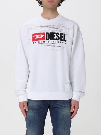 Diesel Felpa a girocollo in cotone con logo Diesel