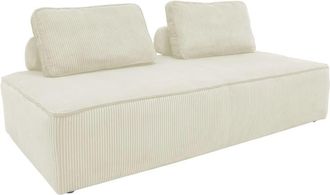 Sweeek Sof&aacute; modular de pana, 2 plazas, crema