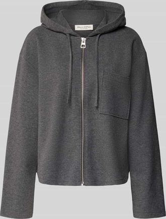 Marc O'Polo Oversized Sweatjacke aus Baumwoll-Mix in Dunkelgrau Melange, Größe XL