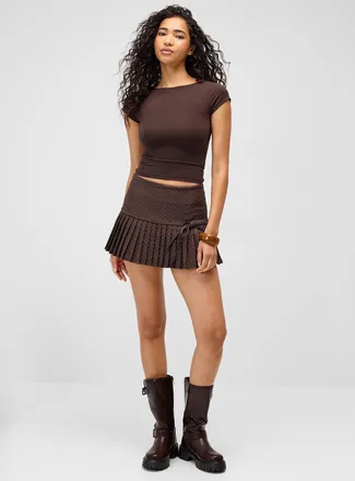 Twik Womens Pin dot pleated miniskirt