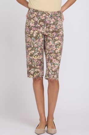 NYDJ Kristie 80s Denim Bermuda Shorts in Earth Blooms at Nordstrom, Size 12