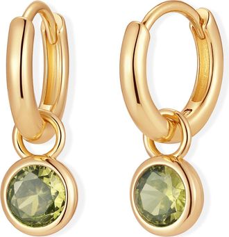 Brook & York Matilda Birthstone Huggie Hoop Earrings in Gold/aug at Nordstrom