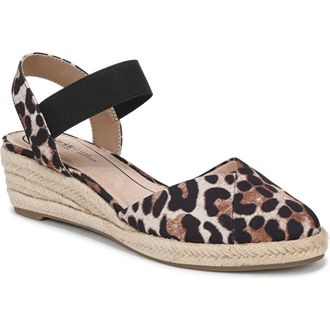 Life Stride Kimmie Ankle Strap Espadrille in Natural Leopard at Nordstrom, Size 7.5