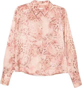 BA&SH Camisa Cornelia Animal Print - Dames - Overhemden - Roze - M - Overhemden