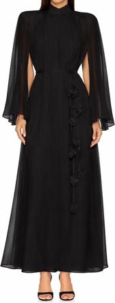 Elliatt Melissa Cape Maxi Dress In Black