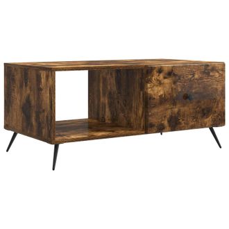 vidaXL Mesa De Caf&eacute; Roble Ahumado 90 X 50 X 40 Cm Madera De Ingenier&iacute;a Vidaxl