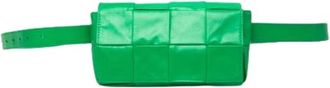 Bottega Veneta Pre-owned Woven Nappa Belt Bag - Dames - Vintage Heuptassen - Groen - ONE Size - Leer - Vintage