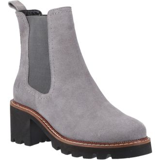 Hush Puppies Gaia Leren Dames Grijze Chelsea Laarzen Met Hak