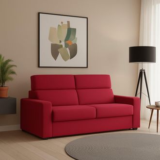 Dmora Sof&aacute; Fijo 2 Plazas Vialfre, Desenfundable, Hidrorrepelente Hecho En Italia, Lavable, 180x95x100h Cm Rojo