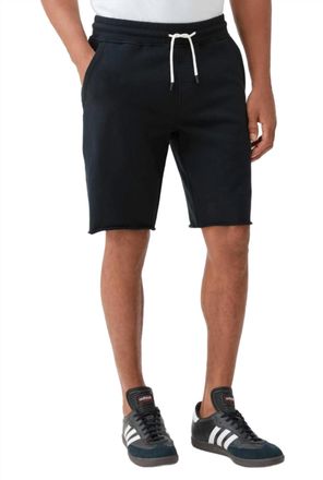 Surfside Supply Sailor Drawstring Raw Hem Terry Short In Black