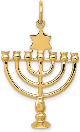 Diamond2Deal 14k Yellow Gold 3D Menorah Charm