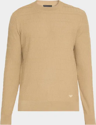 Emporio Armani Men & apos;s Wool Bar-Stitched Crewneck Sweater