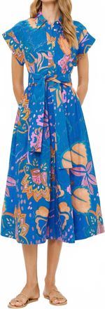 Oliphant Belted Shirt Dress In Blue