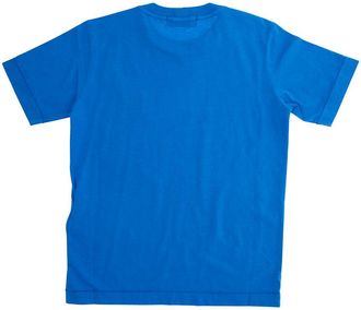 Stone Island Boys Blue Round Neck T-Shirt With Logo Patch Cotton T-Shirts And Polos