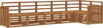 vidaXL Conjunto De Sof&aacute;s De Exterior 6 Uds. Natural Poli&eacute;ster Vidaxl