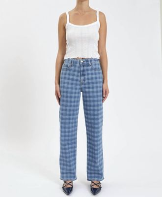 Daze 1999 Vintage-Inspired Jeans In Denim Check