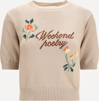 Weekend by Max Mara Maglia in filato di cotone con ricami Woman M