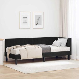 vidaXL Estructura De Cama En Esquina Gris Claro 80 X 200 Cm Terciopelo