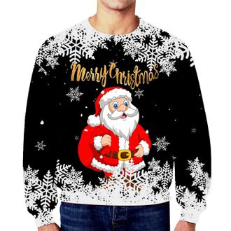 Generic Funny Naughty Christmas Jumpers Christmas Sweatshirts for Men Ugly Sweater Men Funny Print Plus Size Jumpers for Sweatshirts Uk Gym Winter Pullovers U