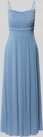 Troyden Collection Cocktailkleid mit Spaghettiträgern und Raffungen in Hellblau, Größe 44