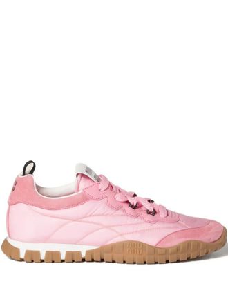 Miu Miu Tyre Sneakers In Technical Fabric And Suede Shoes