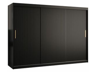 Mirjan24 Mobilier1 - Armario Elblaru 102, Negro, 200x250x62cm, Puertas De Armario: Correderas, N&uacute;mero De Estantes: 0