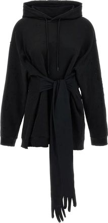 Maison Margiela Hoodie Mini Jurk - Dames - Korte kleedjes - Zwart - S - Katoen - Kleedjes