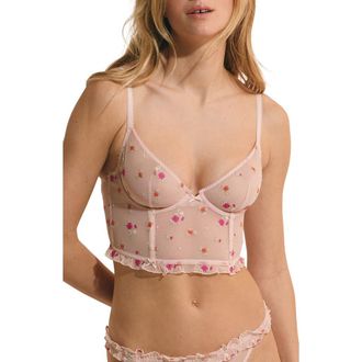 Etam Freesia Underwire Bustier Bra in Imp Fond Rose at Nordstrom, Size 38D