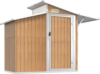 vidaXL Cobertizo De Jard&iacute;n Acero Galvanizado Marr&oacute;n 270x130x208,5 Cm Vidaxl