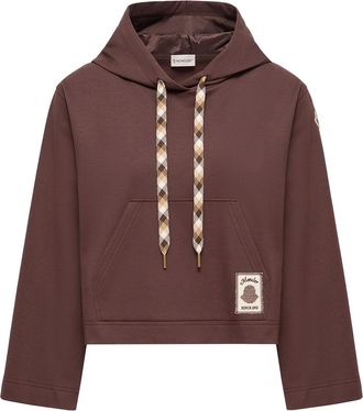 Moncler Moncler Cotton Blend Hooded Sweatshirt, Women, Brown, Size: Xs