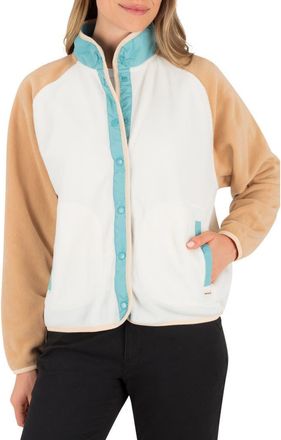 Hurley Explore Colorblock Polar Fleece Jacket in Tofu at Nordstrom, Size Medium