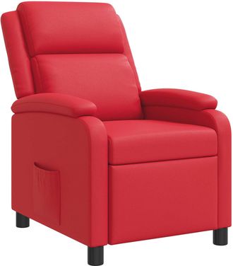 vidaXL Recliner Rojo Cuero Sint&eacute;tico Vidaxl