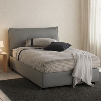 Dmora Dmora - Cama De Plaza Y Media Dcasade, Cama Contenedor Con Revestimiento De Tela, 100% Made In Italy, Apertura Frontal, Con Colch&oacute;n Cm 120x190 Incluid