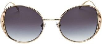 Bulgari Ladies Gold Tone Round Sunglasses 0BV6169-20148G-2