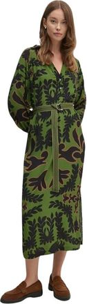 La Petite Francaise Reconnue Floral Belt Maxi Jurk - Dames - Casual kleedjes - Groen - S - Kleedjes
