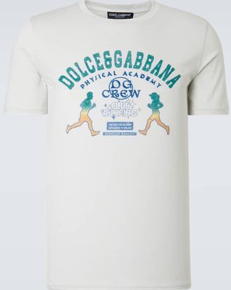 Dolce & Gabbana Embroidered printed cotton jersey T-shirt
