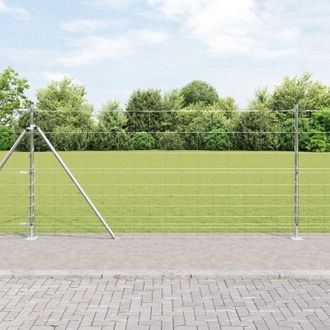 Berkfield Home Field Fence 1.2x50 m Galvanised Steel in Silver