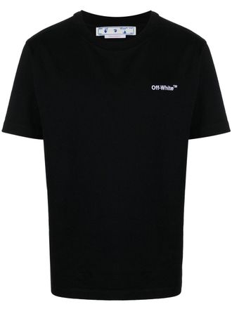 Off-white Helvetica short-sleeve T-shirt - men - Cotton/Polyester - L - Black