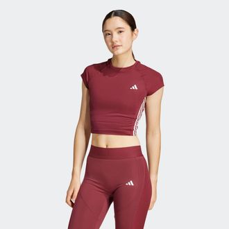 adidas T-Shirt ADIDAS PERFORMANCE HYGLM T Q1, Damen, Gr. XXL, rot (shadow rot), Obermaterial: 81% Polyester, 19% Elasthan, Rundhals, Shirts T-Shirt