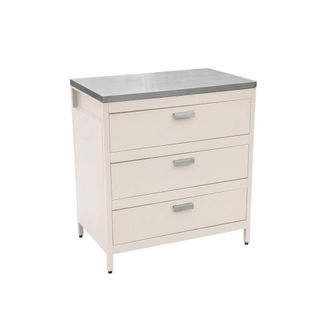 Sweeek M&oacute;dulo cocina exterior de acero 3 cajones, 80cm, beige