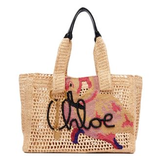 Chlo&eacute; Tote Bags, female, Beige, Size: ONE SIZE Summer Banana East-West Tote Bag