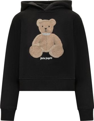 Palm Angels Black Graphic Hood Sweatshirt