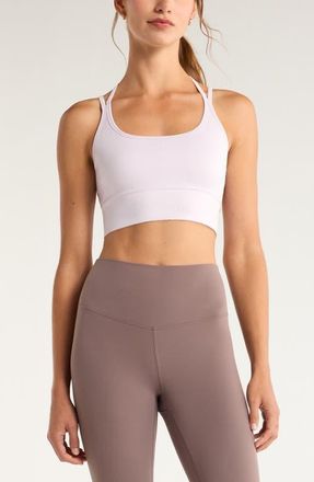 Zella Seamless Strappy Sports Bra in Purple Hush at Nordstrom, Size X-Small