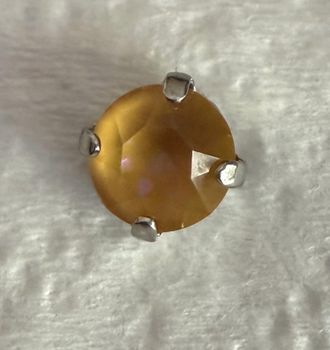 Mariana Womens Studs Earrings In Silver/ Amber