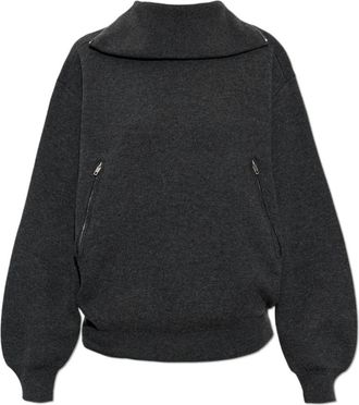 Balenciaga Trui met zakken - Dames - Coltruien - Grijs - XS - Wol - Truien & Vesten